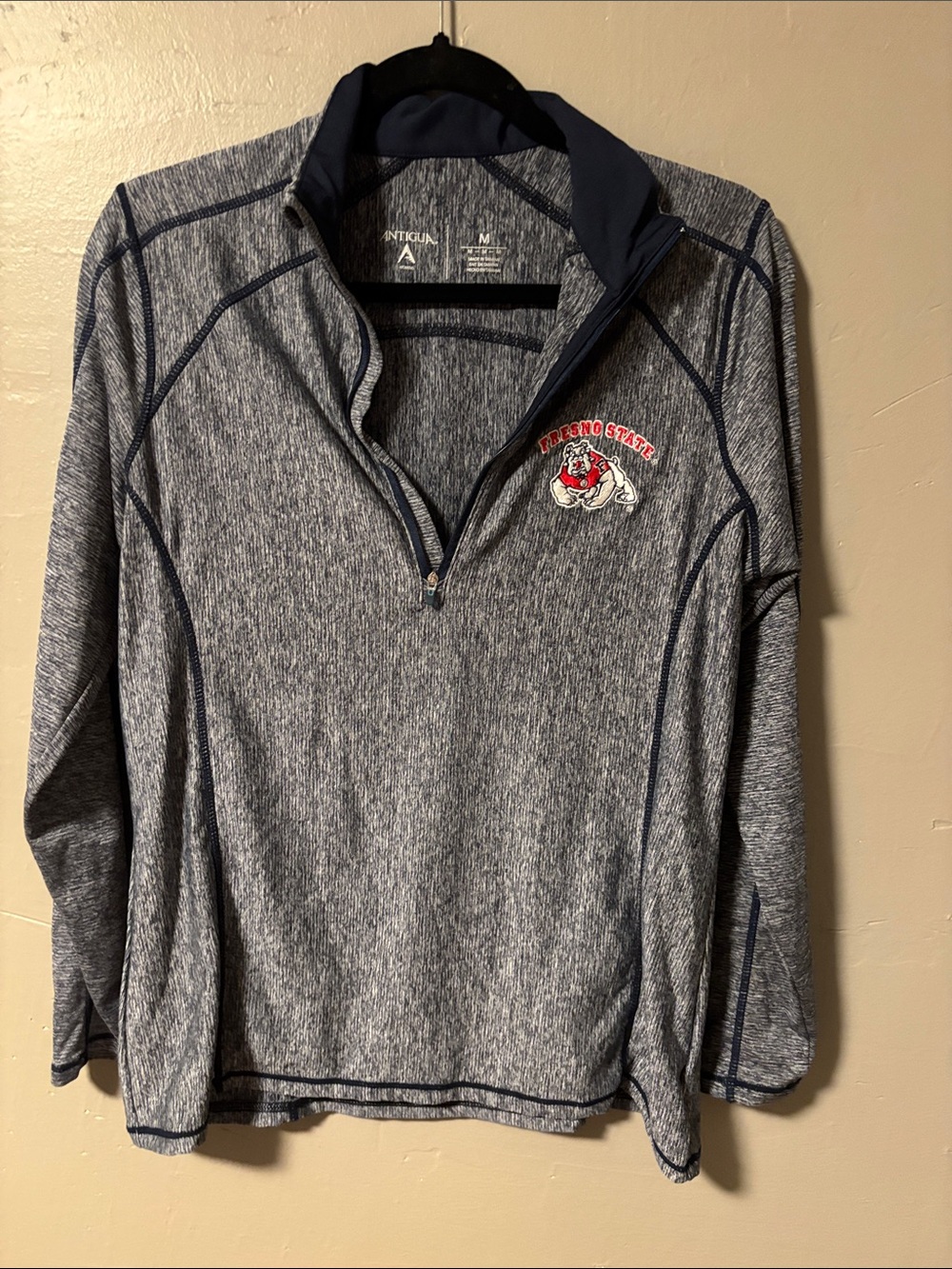 Fresno State Gray Heather Quarter-Zip Workout Pullover